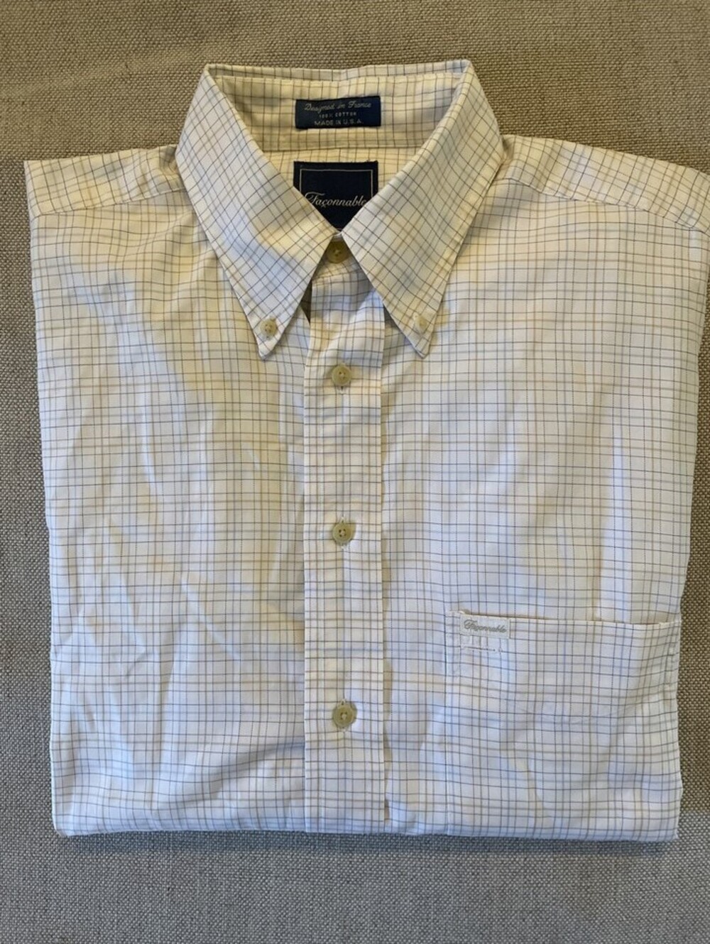 Faconnable Vintage Multicolor Check Sport Shirt L